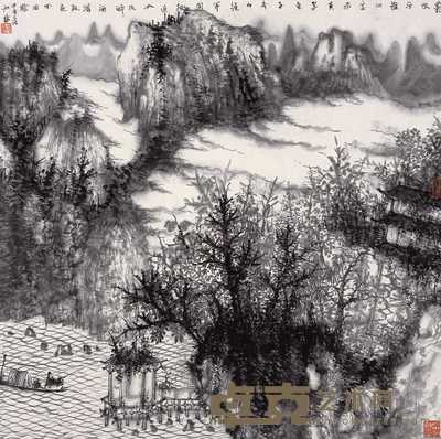 何加林 农牧渔樵 镜片 68?68cm